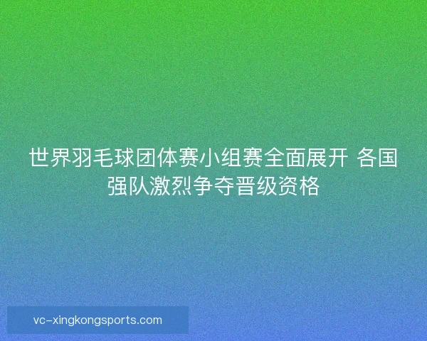 世界羽毛球团体赛小组赛全面展开 各国强队激烈争夺晋级资格 世界羽毛球团体赛小组赛全面展开 各国强队激烈争夺晋级资格